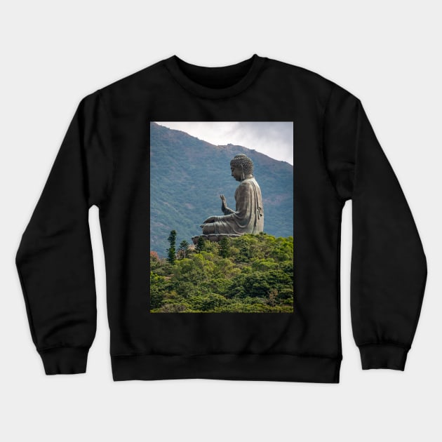 Tian Tan Buddha, Lantau Island, Hong Kong Crewneck Sweatshirt by Upbeat Traveler